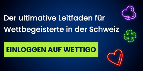 Werbebanner mit leuchtenden Symbolen und Login Hinweis für Schweizer Tipper